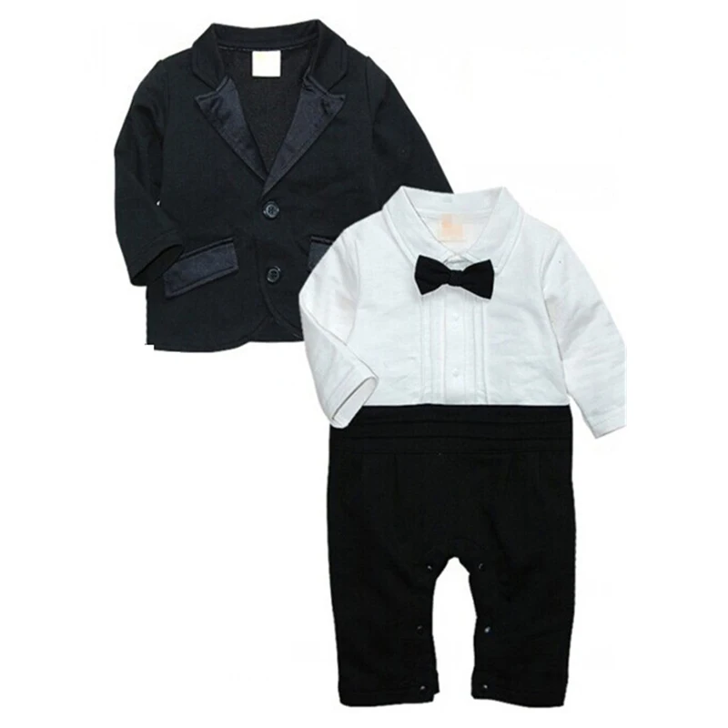 

2018 Baby Rompers Cotton Baby Boy Clothing Set Gentleman Newborn Clothes Spring Baby Boy Clothes Roupas Bebe Infant Jumpsuits