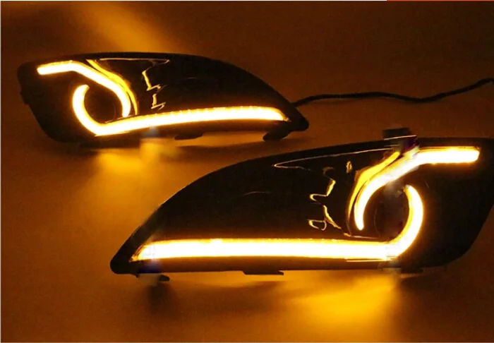 Автомобильный бампер головной светильник 2013 2016y Fiesta Дневной светильник светодиодный DRL налобный фонарь для Fiesta противотуманный светильник
