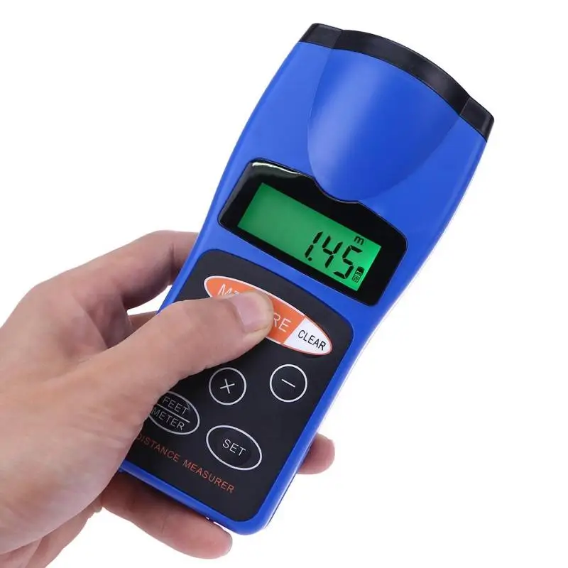 

1pc Ultrasonic Digital Laser Distance Meter Range Finder Diastimeter Building Gauging Measure Tool Precision 0.05mm 155x70x50mm