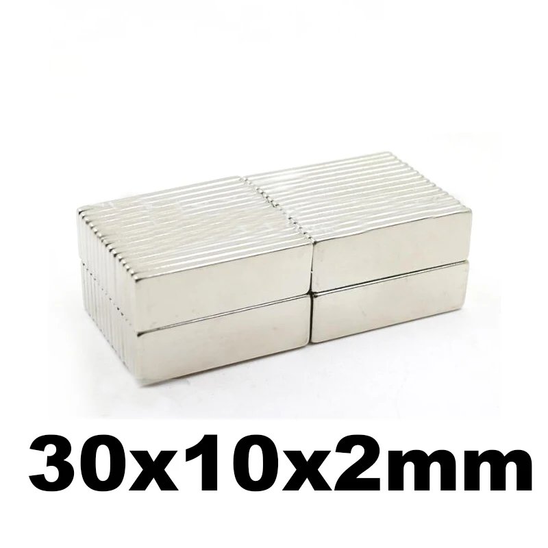

10/30/50/100 pcs Super Strong Craft Fridge 30*10*2mm Magnets Cuboid Block Neodymium Magnet 30 x 10 x 2 mm Rare Earth N35