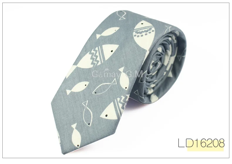 Men's Suit Animal Pattern Tie Classic Men's Printed Necktie Formal Business Anchor Bowknots Ties Male Cotton Skinny Slim Ties - Цвет: LD16208