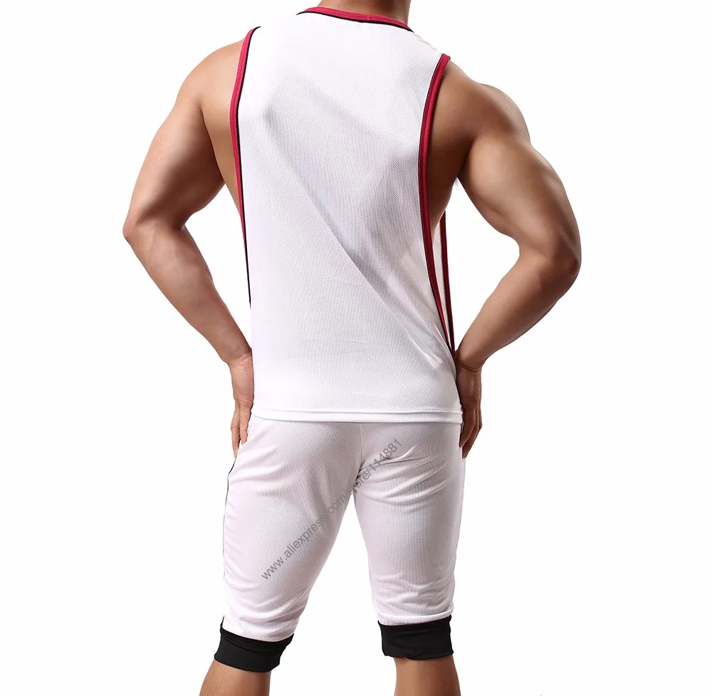 Aimpact Men's Vigor Tank Tops Fitness Bodybuiding Clothing Low Cut Side Arm Holes Mesh Activewear Summer Vest Tank Tops SXB051