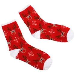 Mypf-Носки для девочек, 5 женщина Рождество Носки для девочек из хлопка, 1x красный олень + 1x Снеговик + 1x синий + 1x отец Рождество олень + 1x d