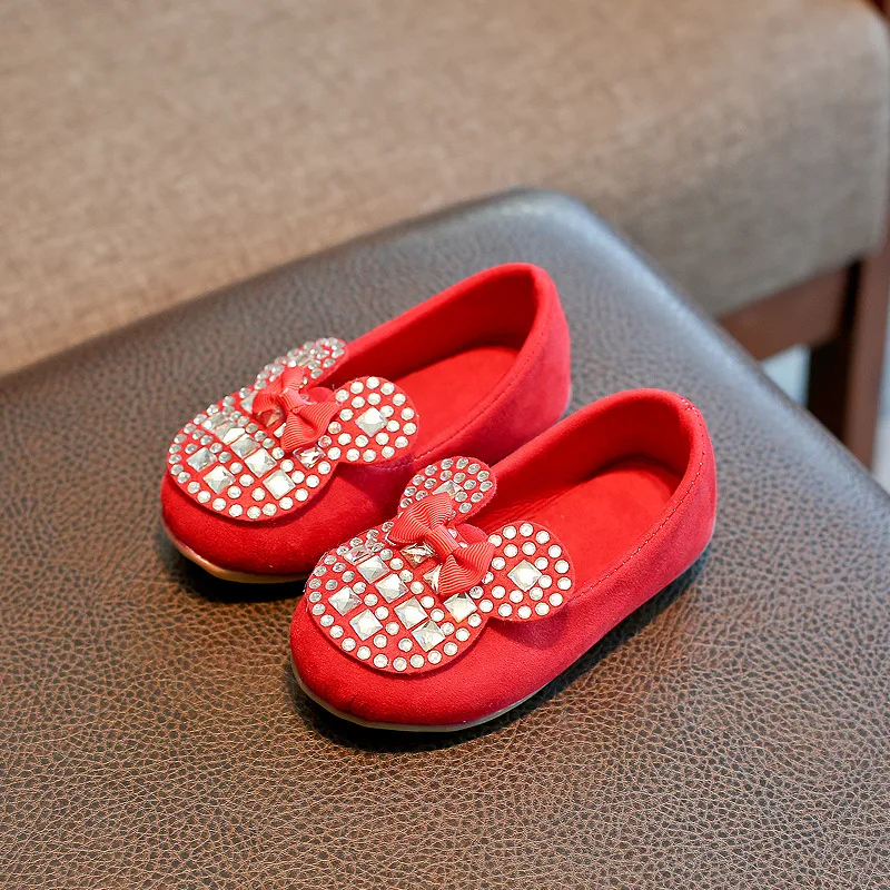 

Candy Color Kids Mickey Princess Shoes Fashion Summer Autumn Children Sandals Designer Sparkling Diamonds Girls Single Shoes