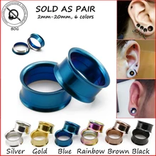 Болотная пара 316L сталь титановая анодированная внутренняя резьба винт на ухо полые туннели пробки расширитель Strecher пирсинг ювелирные изделия