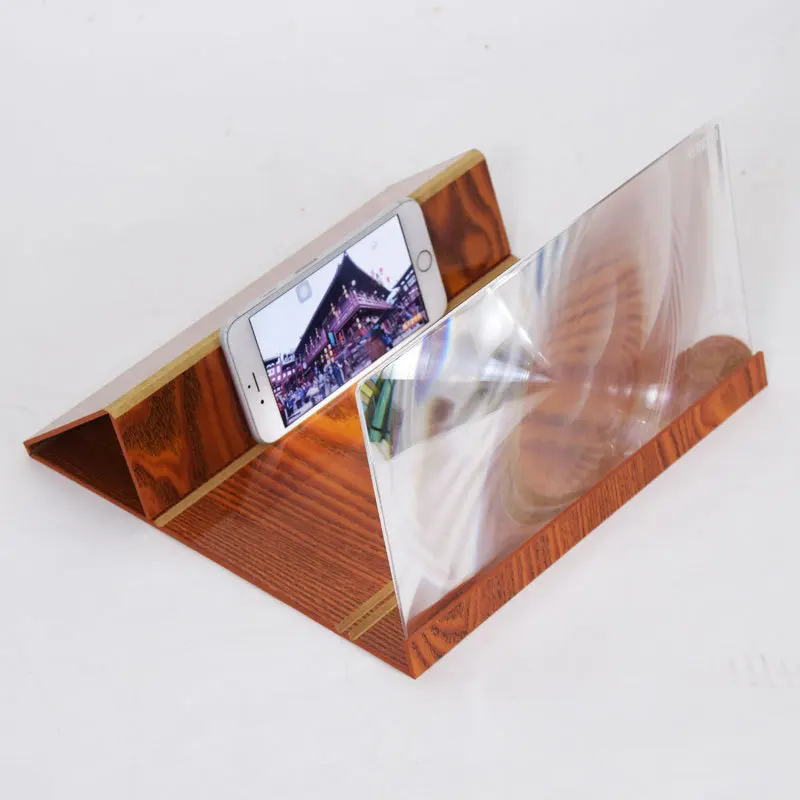 

12 inch Wooden 3D HD Mobile Video Screen Magnifier High Definition Mobile Phone Screen Amplifier with Stand