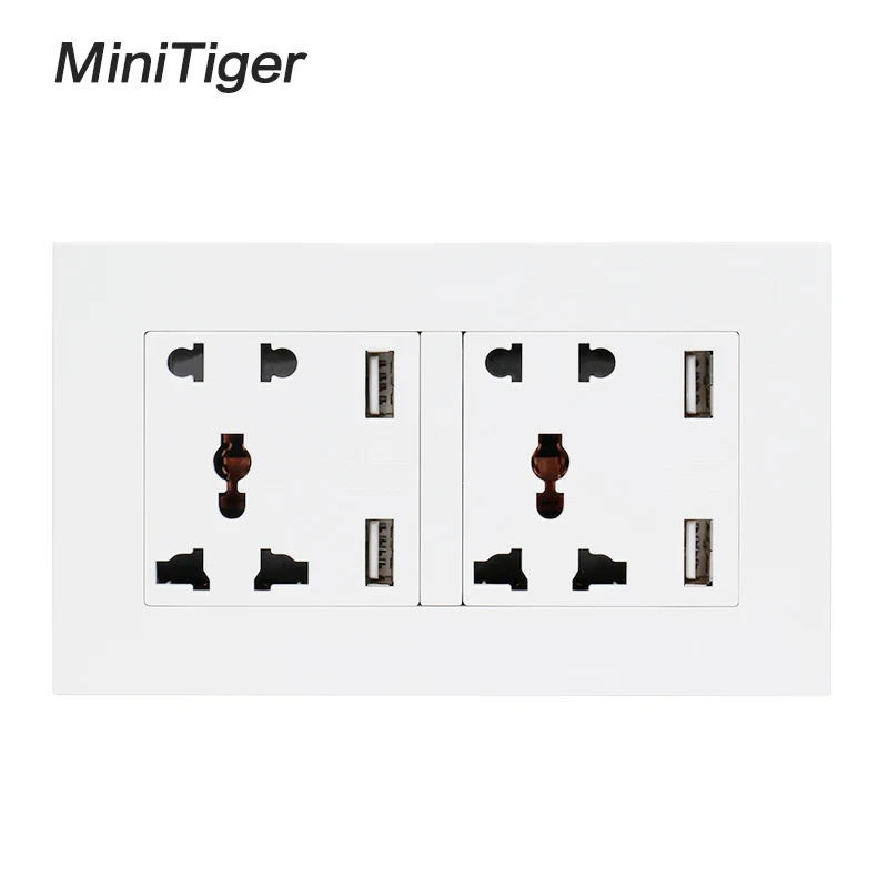 Розетка Minitiger с двойным универсальным 5 отверстиями розетка 4 USB интеллектуальное
