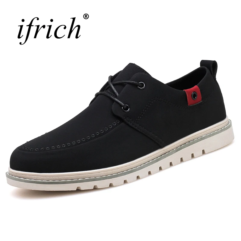 

Ifrich Sneakers for Man Lace Up Shoes Men Footwear Casual Pig Suede Leather Men Fashion Footwear Spring Summer Sneakers