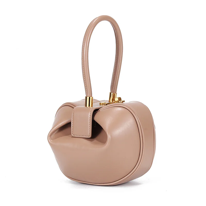 

KM 100%Leather Handbag Fashion Women' bags For Shopping retro dumplings Yuntong ladies wallet sac a main two size