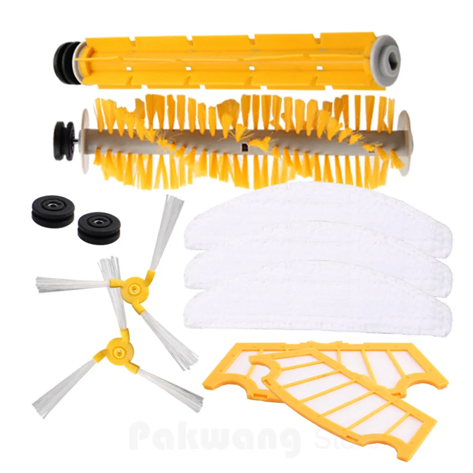 

Original cleaner robot parts For A325 Vacuum Cleaner, Side brush 2pcs, Rubber brush 1pc, Hair brush 1pc, Filter 2 pcs, Mop 3 pcs