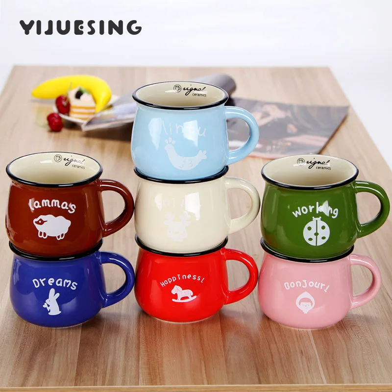 Creative Ceramic Cups and Mugs Coffee Tea Beer Milk Cup 150 350ml BPA