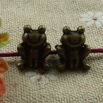 

120 pieces bronze plated frog spacers 13x9mm #1044