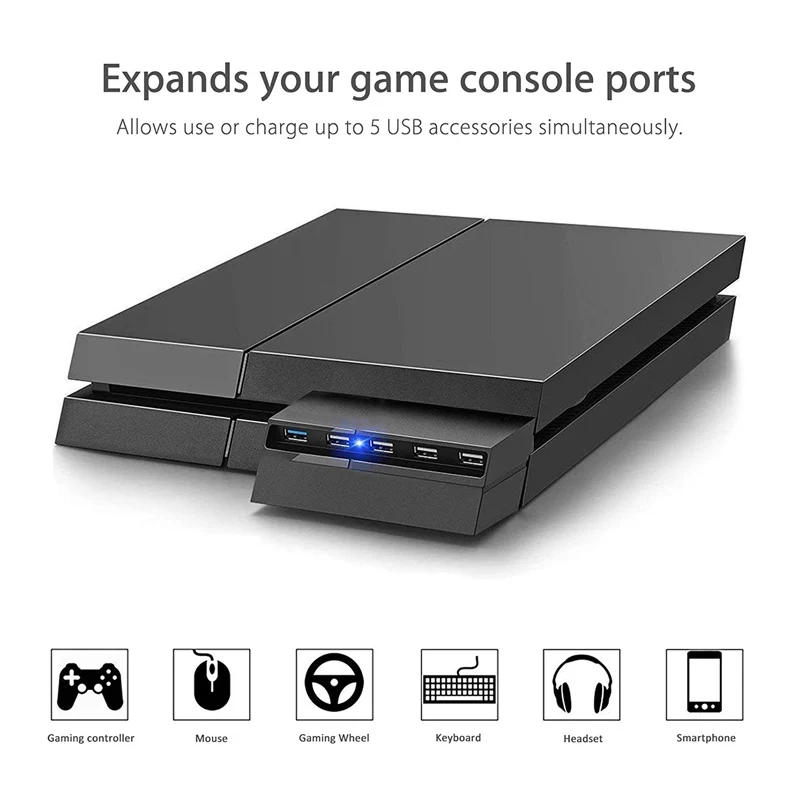 PS4 тонкий хаб-(4 × USB 2,0, 1 x USB 3,0)-высокая Скорость расширитель USB хаб для Playstation 4 Slim консольные аксессуары игры