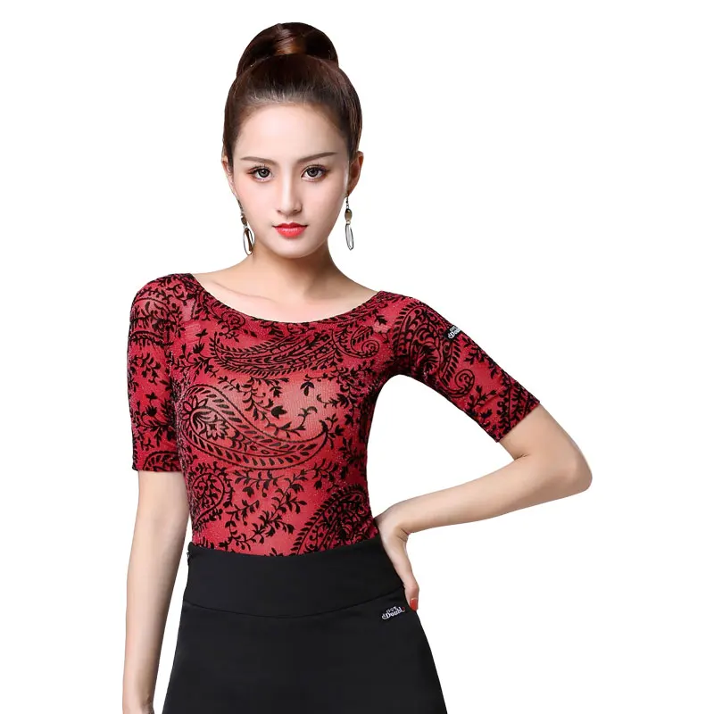 

2019 new Sexy Dance Clothes Women Latin top Salsa Rumba Chacha Dance jacket Performance Practice Costume