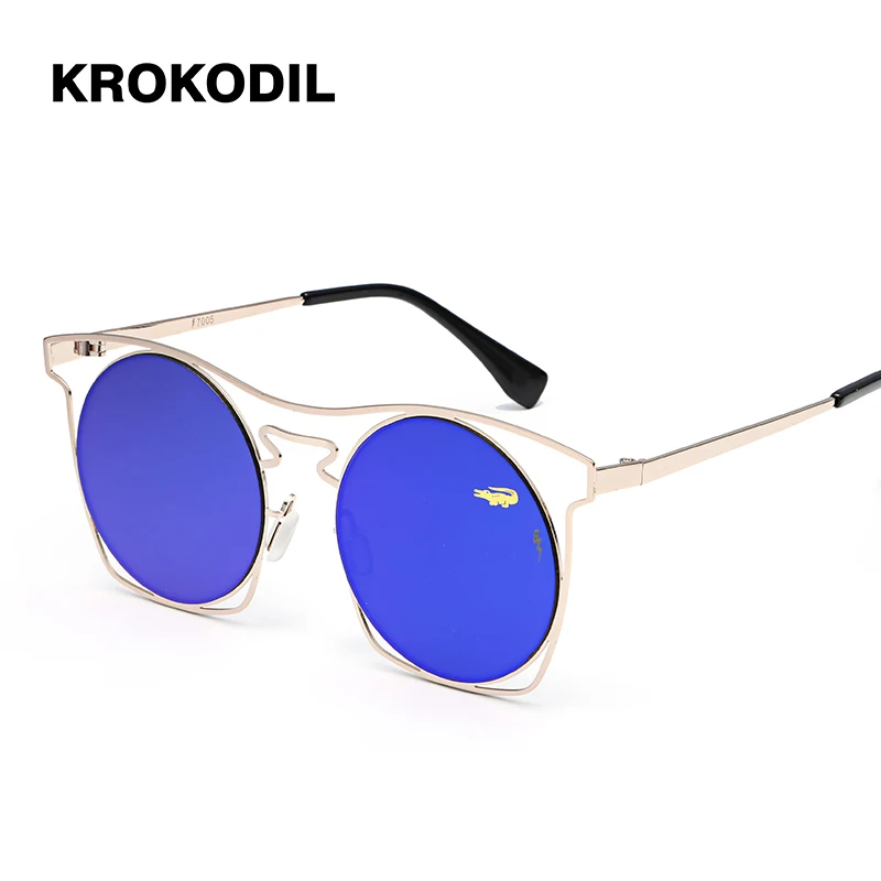 

Krokodil Sunglasses Women Oval Fashion Female Retro Reflective Mirror Sunglasses men Famous Brand Designer Oculos de sol 7005