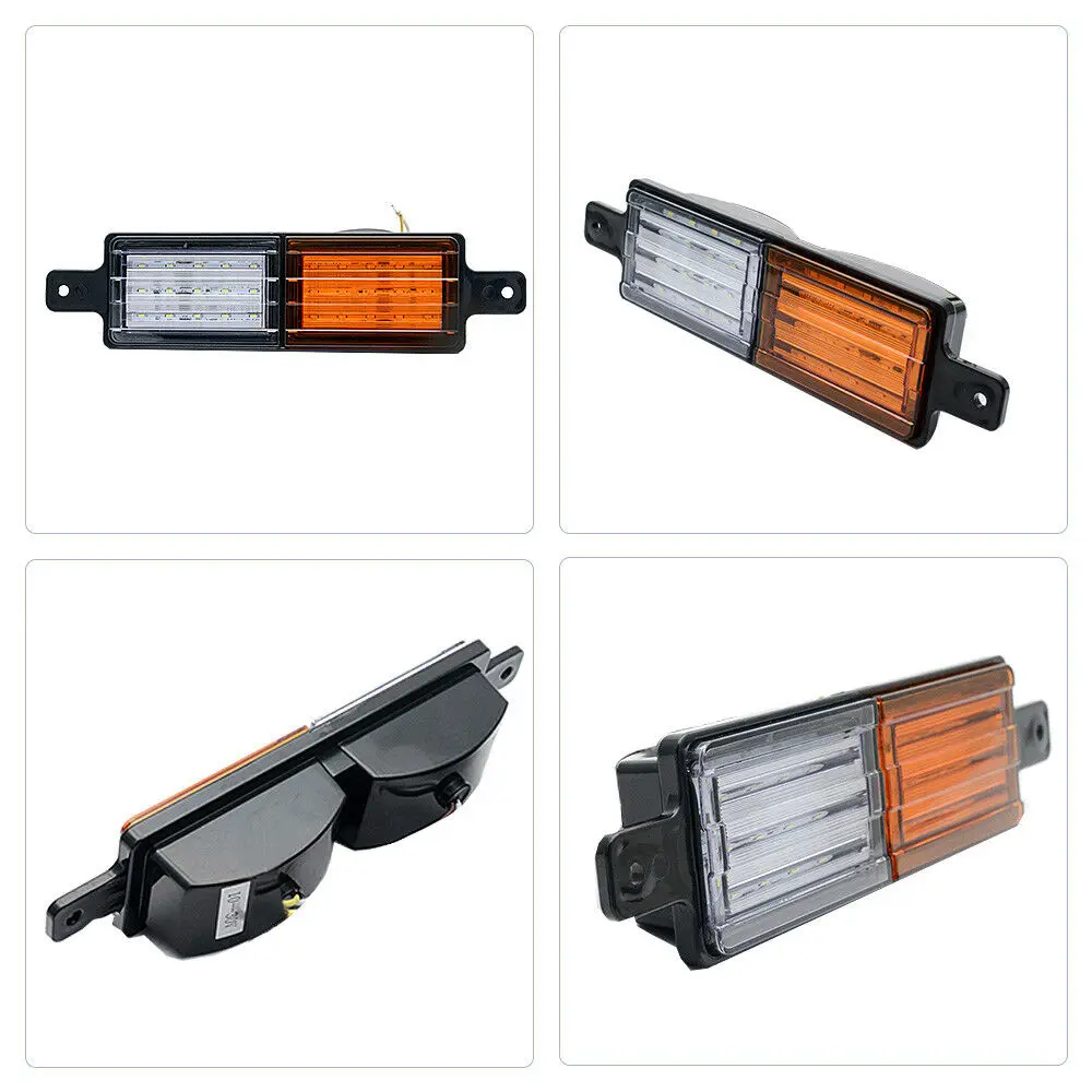 Fuleem отражатели 2 шт мощностью 12V 24V 30LED боковые габаритные огни белый янтарь габаритный прицеп света лампы Водонепроницаемый для грузовика