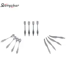 Dongzhur мини Нож столовый прибор-вилки для кукольного домика Миниатюрный 1:12 DIY кукольная кухня аксессуары комплект игрушки для детей