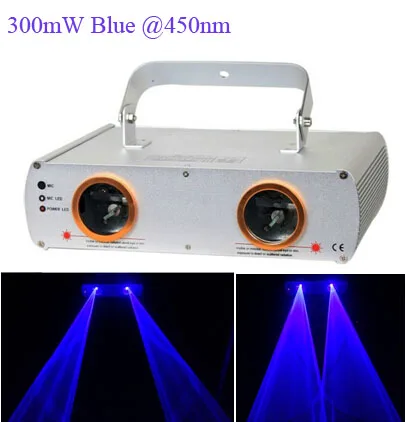 AOBO Lighting 300mW Double head single blue disco laser light laser beam light for DJ Disco