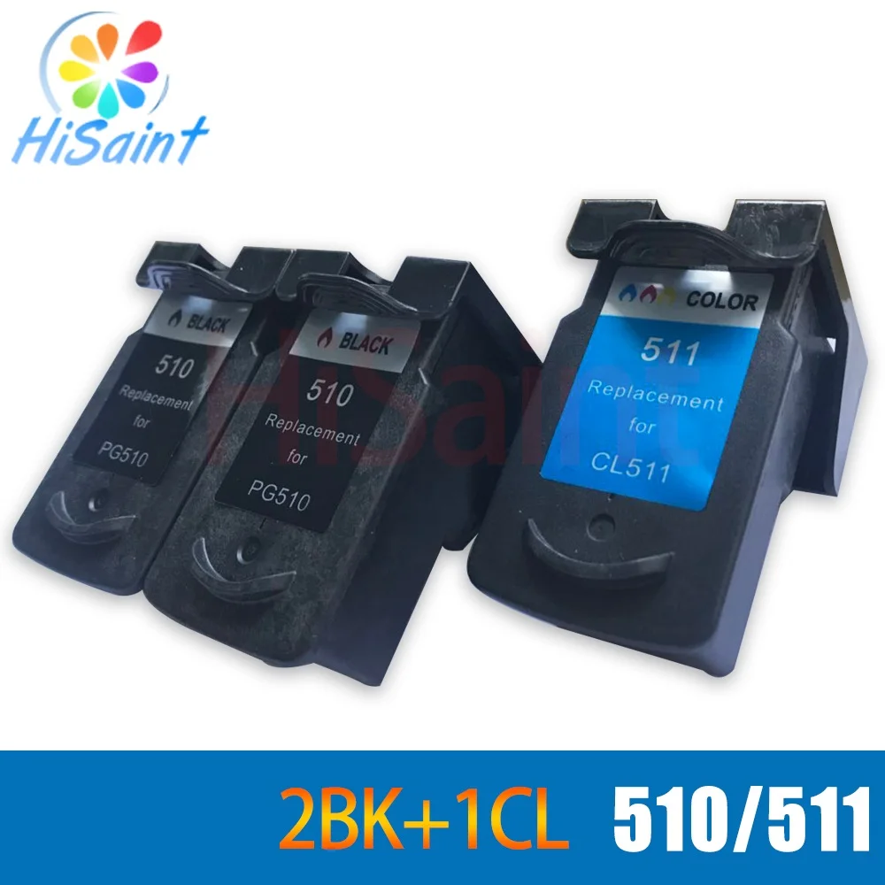 

hisaint (2BK&1CL) PG-510 CL-511 PG510 CL511 For Canon PG 510 CL 511 Ink Cartridge PIXMA iP2700 MP280 MP480 MX320 MX350 printer