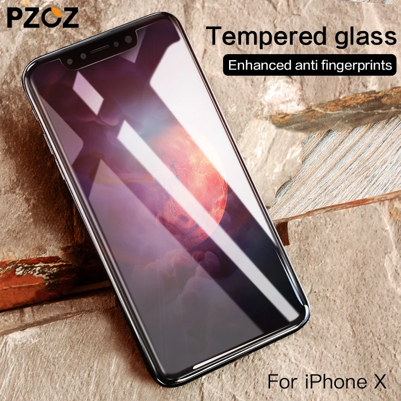 PZOZ закаленное стекло для iphone X XS Max XR 8 7 6 6s Plus полное покрытие Защитная пленка для экрана телефона изогнутое стекло 9H 5D