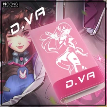 Anime Wallets Overwatch D.VA Student Wallets Girl Casual Long Wallets Cartoon Fashion Coin Purse Preppy Style Burse Bags Money