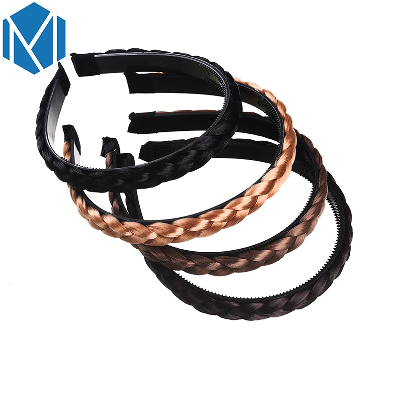 

M MISM New Designed Fashion Synthetic Twisted Wig Braid Braided Hair Hoop Girl Korean Style Hair Band Knotted Hair Accessories