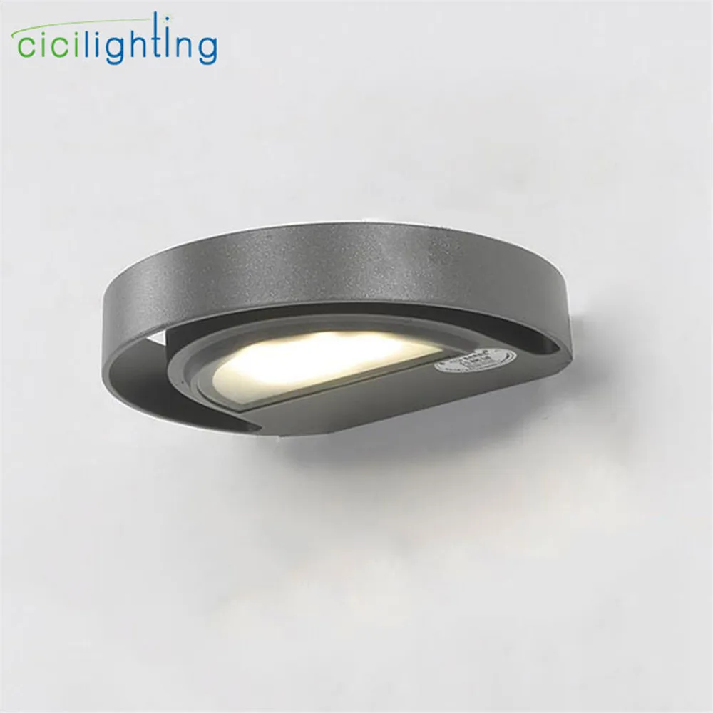 

Semi circular 7WLED outdoor waterproof wall lamp modern europe style half circle front door aluminum proch lighting fixtures