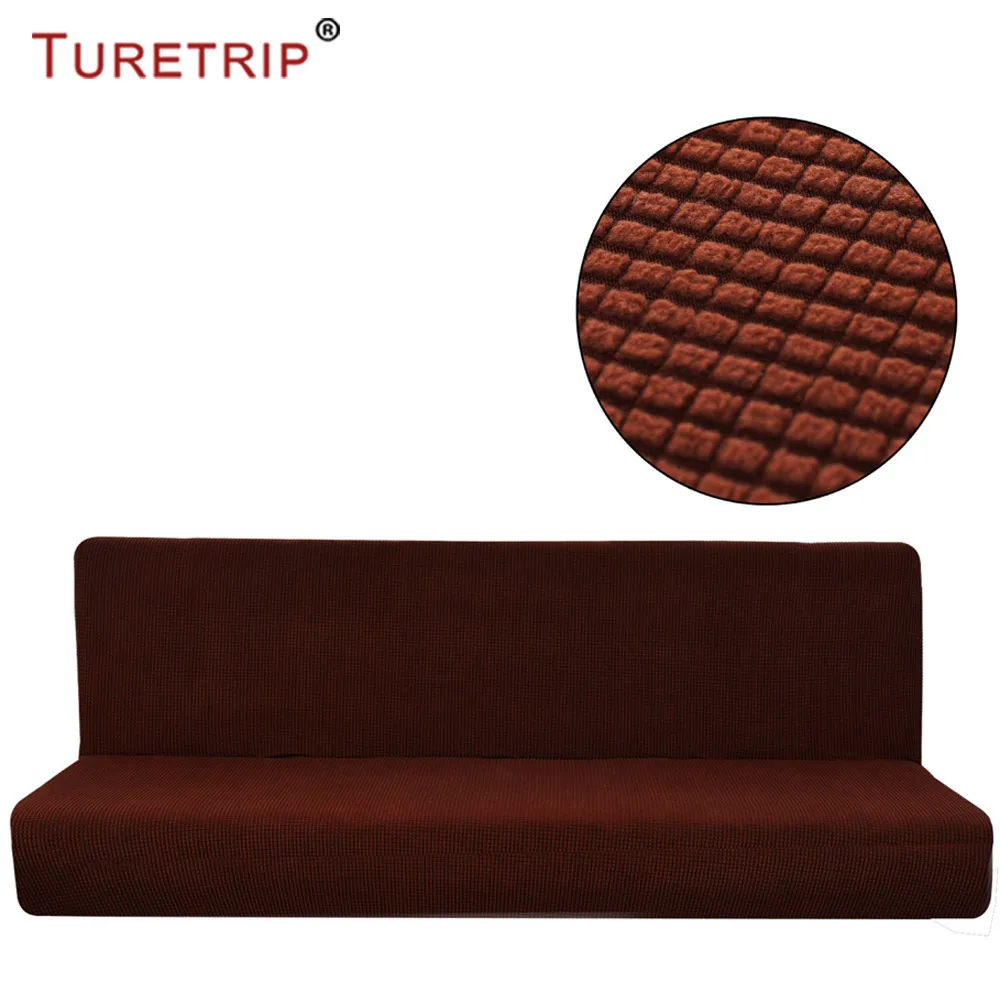 Turetrip 1 шт. сплошной цвет Чехлы для дивана кровать футон Slipcover Полный складной эластичный без рукавов стрейч мебель протектор - Цвет: Шоколад