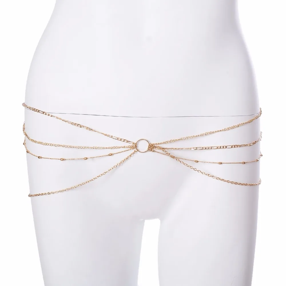 6 PCS Waist Beads Body Jewelry, Layered Beaded Belly Chain