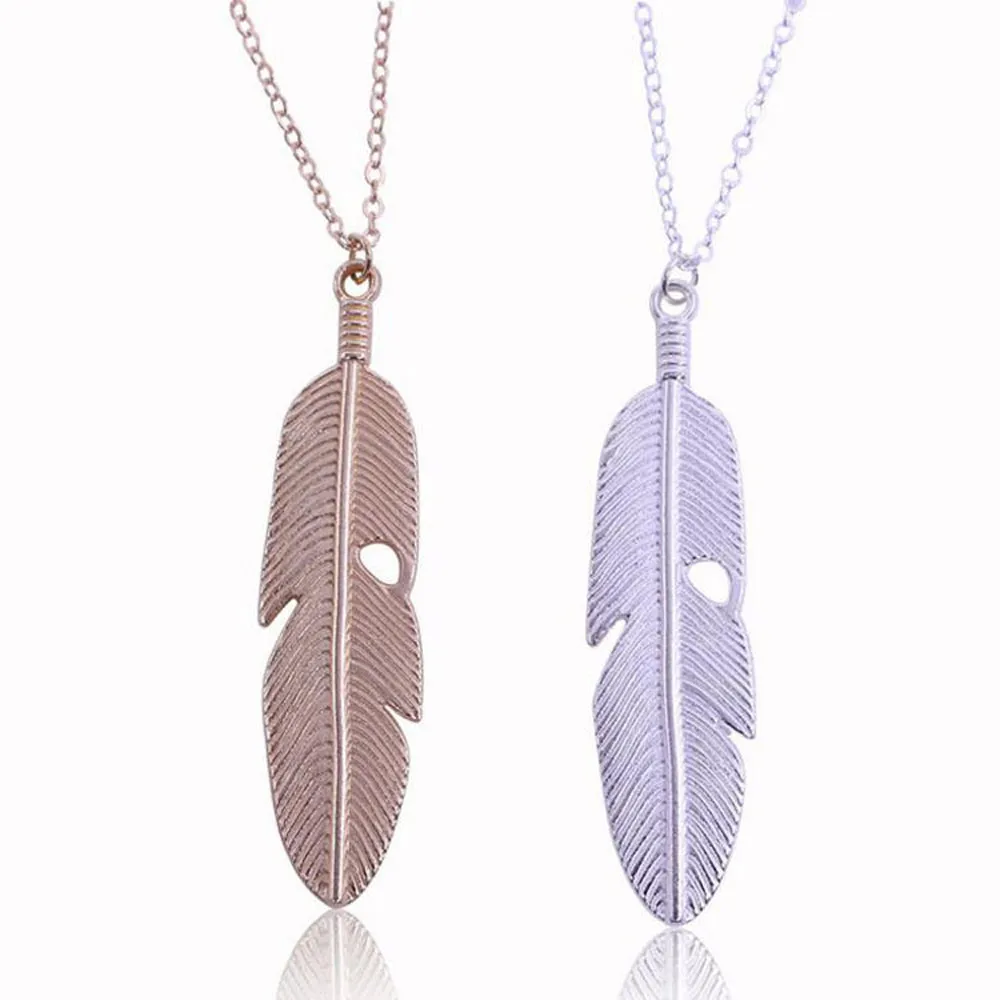 

Stylish Pendant Necklace Women Necklaces Chain Ladies Jewelry Gifts Feather Choker Pendant Couple Collares De Moda 2019 GD L0709
