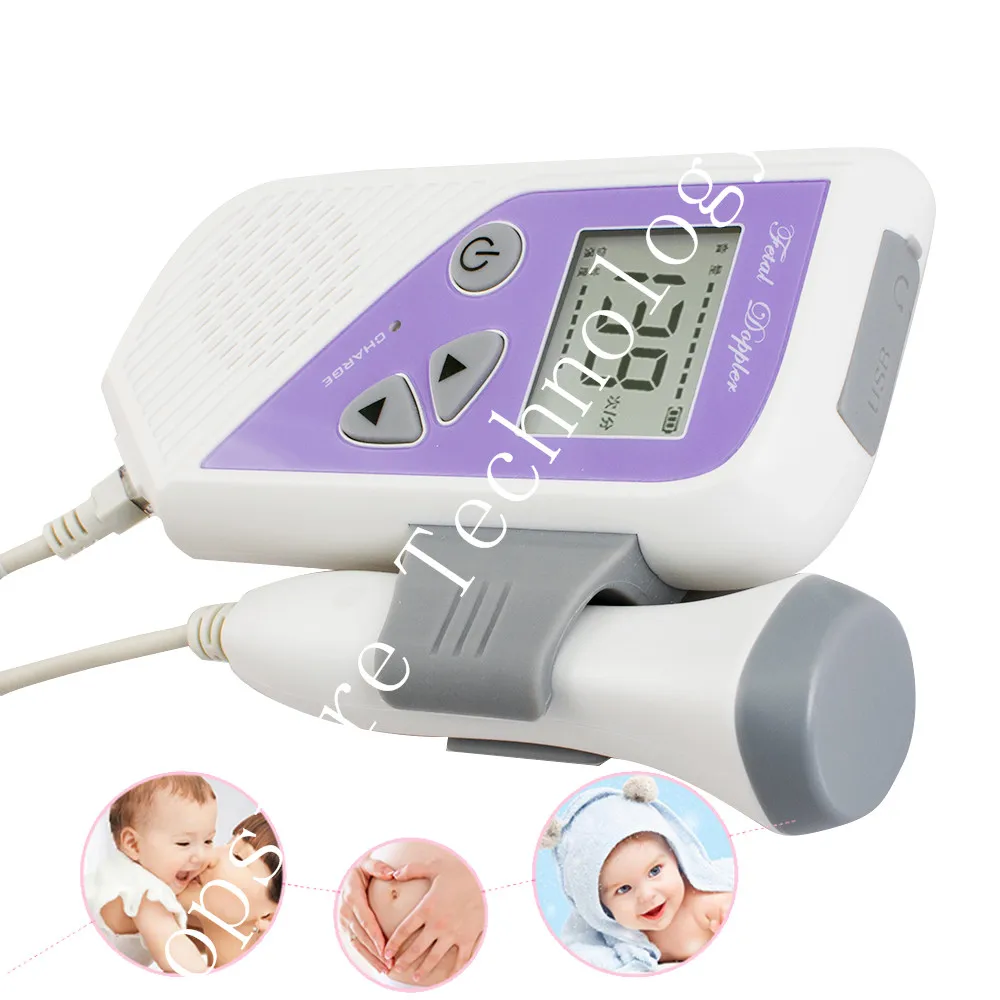 

5pcs Best Offer 2.5MHz Fetal Doppler Probe LCD Ultrasound Prenatal Detector Fetal Baby Heart Rate Monitor Home Care Machine