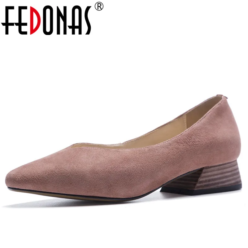 

FEDONAS 1Fashion Women Basic Pumps Suede Leather Spring Autumn High Heels Shoes Woman Pointed Toe Concise Office Career Pumps