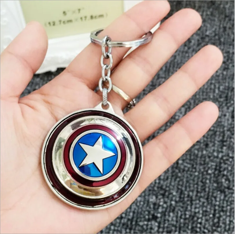 Llavero de la serie de películas perigón giratorio Capitán América escudo Llavero para Chaveiro Llavero porta porte clef