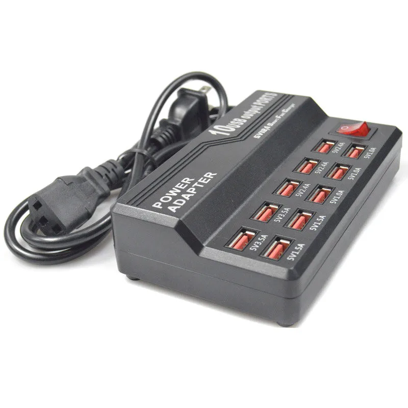 New 10 Ports Charging Station Multipe USB Desktop Rapid Charger for