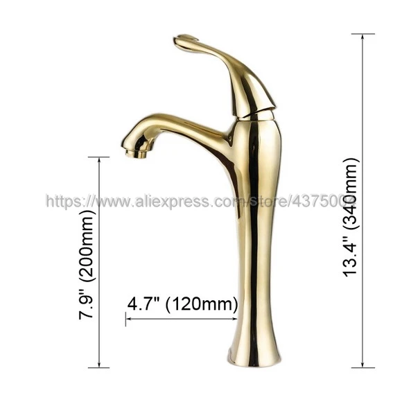 Bathroom Faucet Golden Basin Faucet Deck Mounted Single Handle Single Hole Hot And Cold Water Tap Ngf026