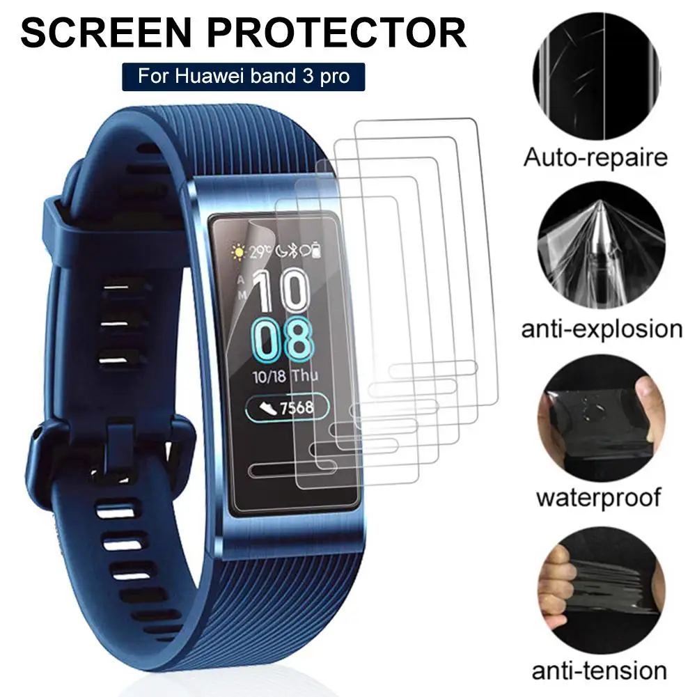 

3PCS Soft TPU Transparent Screen Protector Protective Film For Huawei Band 3 Pro Drop Scratch Resistant HD Film
