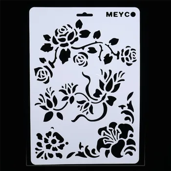 

1Pcs Rose flowers Layering Stencils For Walls Painting DIY Scrapbooking Craft Stamping Album Decorative Embossing Paper Cards