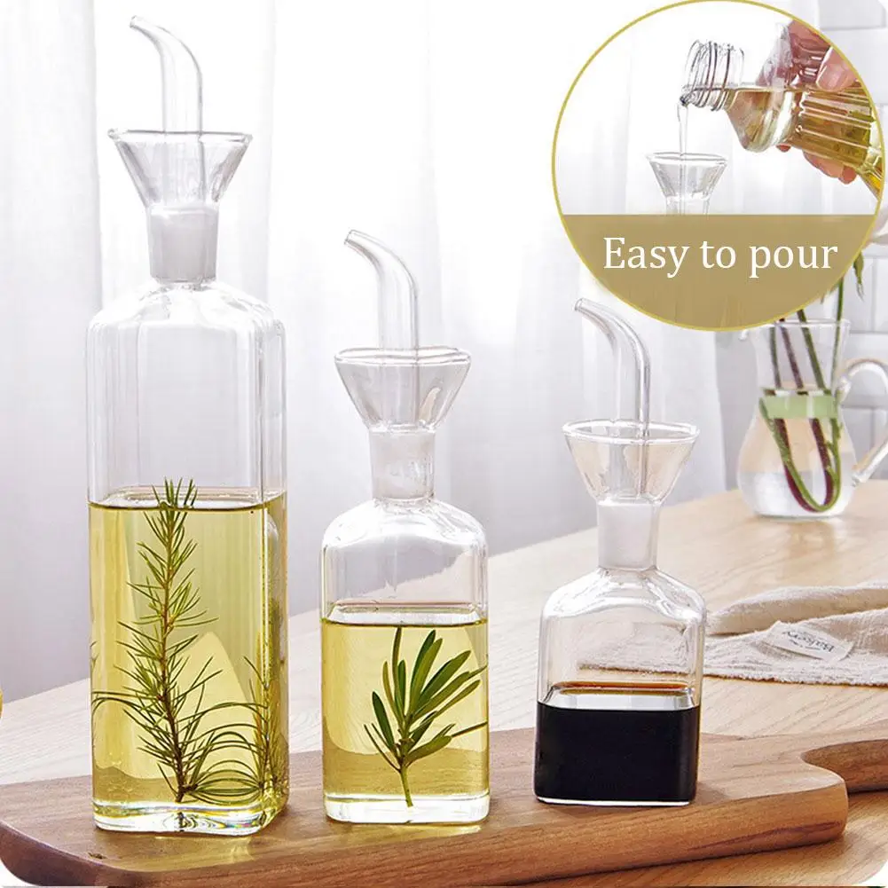 

Home Kitchen Creative Glass Pour Oil Pot Household Leak-proof Vinegar Pots Kitchen Soy Sauce Pot Oil Tank Bottle