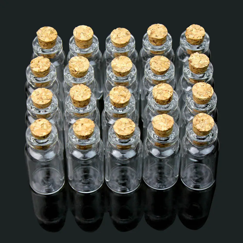 2ml Wholesale Lot 20 Pcs 16x35mm Tiny Small Clear Cork Glass Empty