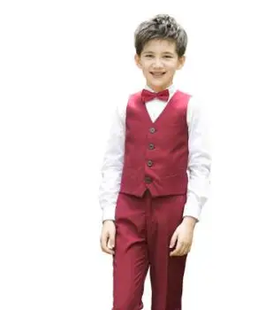 

2018 Boys summer clothes wedding Vest suits sets children letter kids handsome suits 4pcs/set : vest + pants + bow tie + shirt