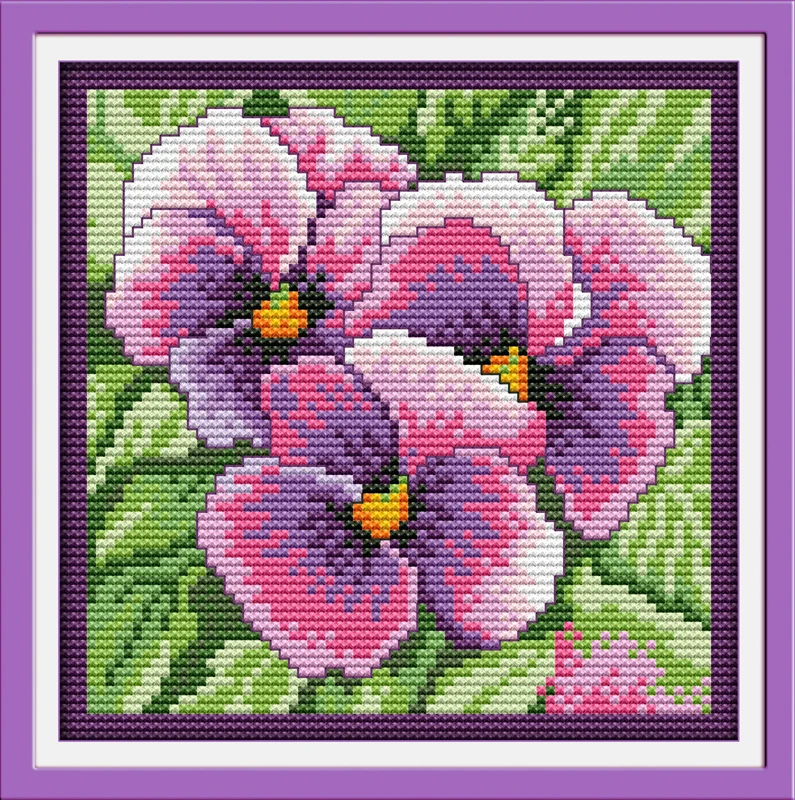Aliexpress.com : Buy Pansy cross stitch kits flowers count ...