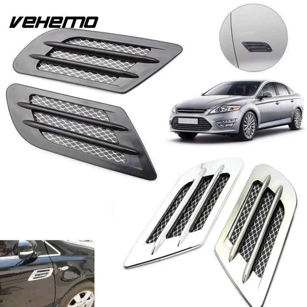 

Vehemo Pair Car Styling Car Side Air Flow Vent Hole Car Stickers Cover Fender Intake Grille Duct Decoration Sticker