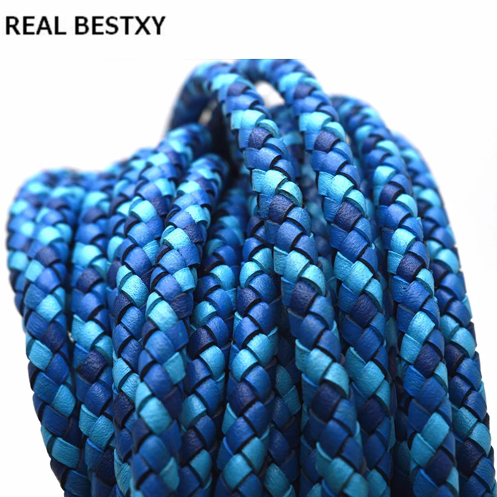 Настоящий BESTXY 1 м/лот 6 мм Натуральная круглая кожаная плетеная полоса из