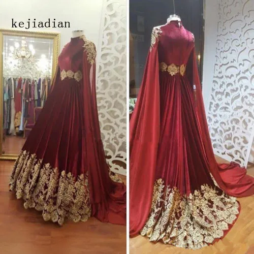 red and gold gown