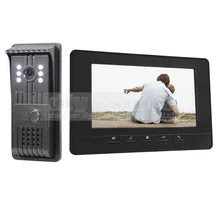 DIYSECUR 7 pulgadas de Video Teléfono de La Puerta Timbre de la Puerta de Intercomunicación de Vídeo de Metal Shell cámara de La Visión Nocturna 1 Monitor de Negro para el Hogar/oficina