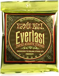 Ernie Ball 2554 Ever-last 80/20 Bronze средняя акустическая гитарная струна 013-056