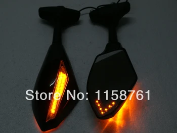 

FREE SHIPPING FRONT & BACK LED TURN SIGNALS INTEGRATED INDICATOR REARVIEW RACING MIRRORS SMOKE