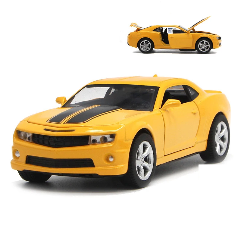 Желтая модель автомобиля в масштабе 1:32 для Chevrolet Camaro литая из сплава