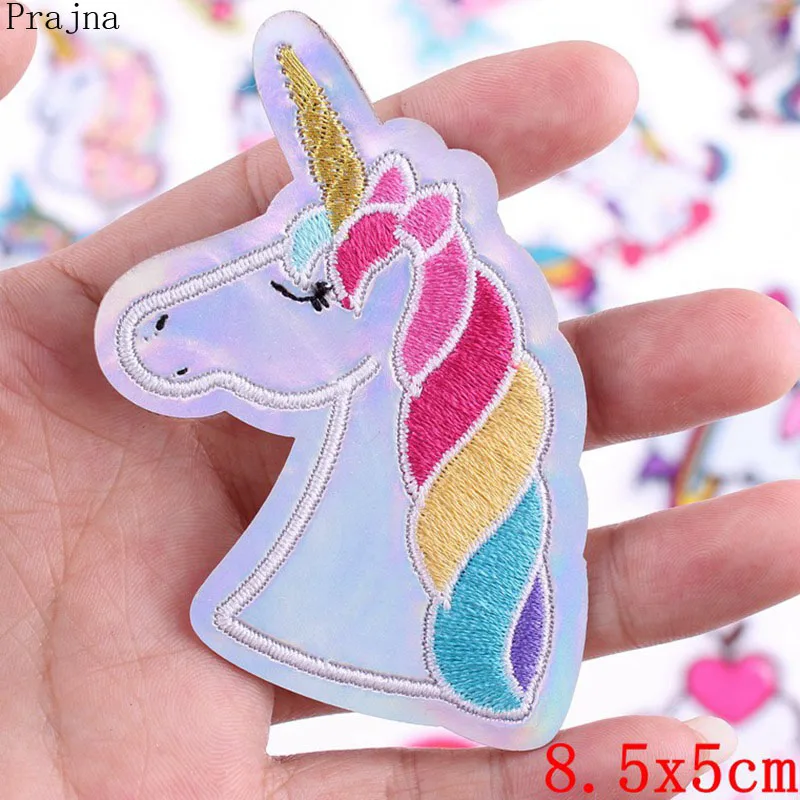 

Prajna Cartoon Unicorn Patch Cute Horse Rainbow Iron On Embroidered Patches For Clothes Stickers Iron On Applique Patch Stripe