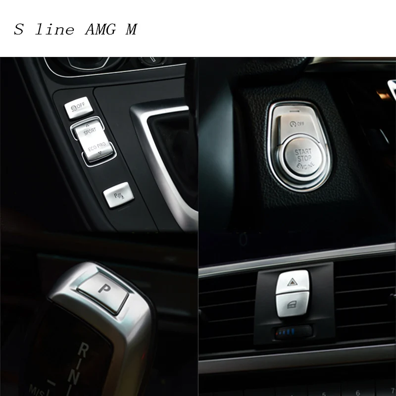 

Car Styling interior Button Decoration Cover Trim Sticker Decals For BMW 1 2 Series Coupe F22 F20 F52 Two Sedan Auto Accessories